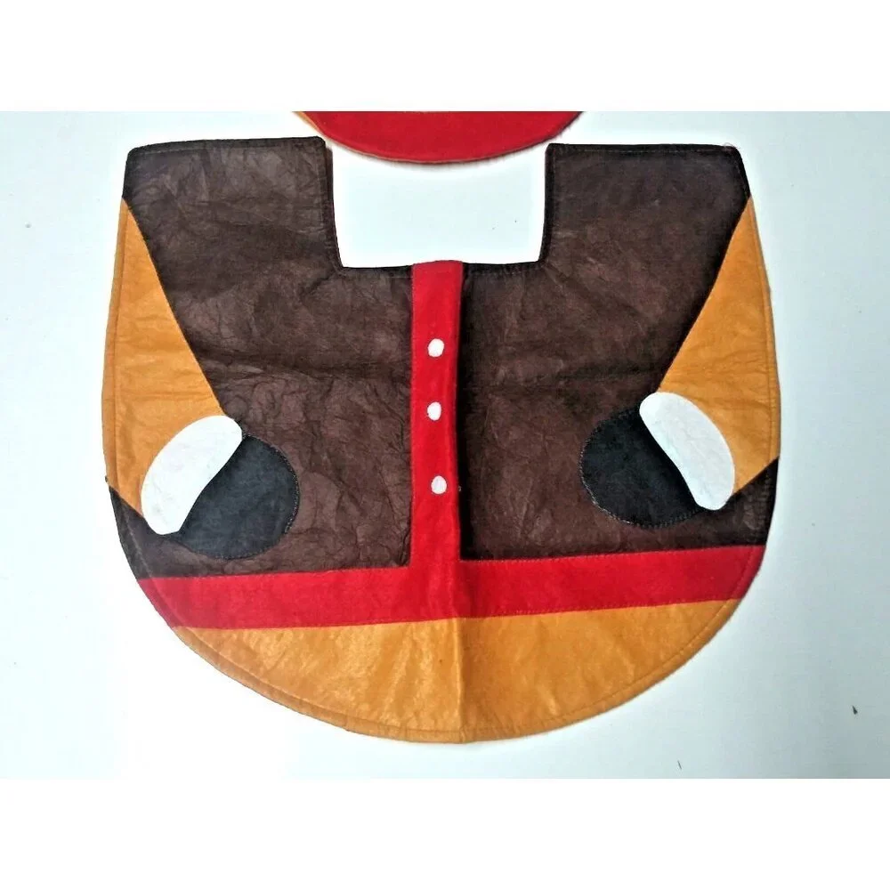 Christmas Bathroom Toilet Decor Set with Elk Toilet Lid Cloth Cover Festive NEW